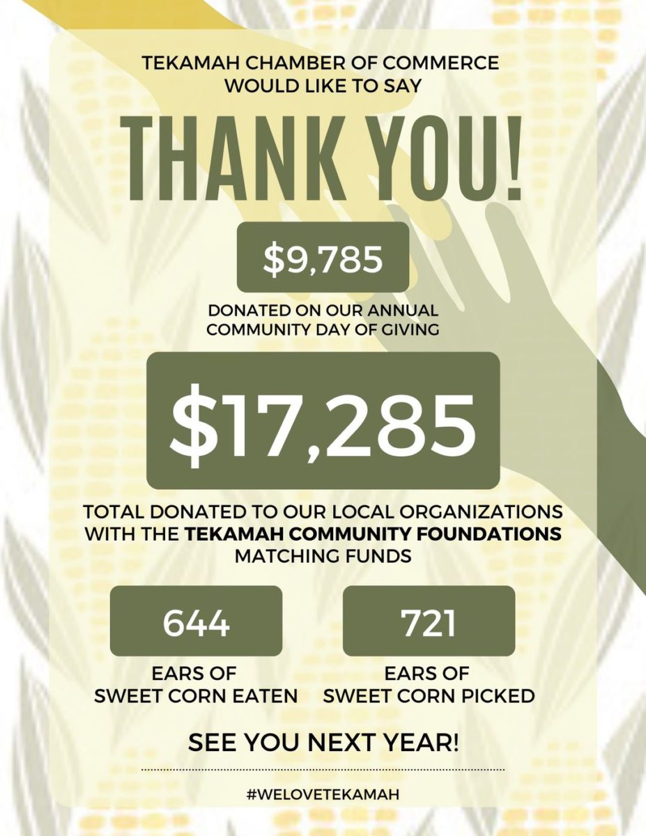 Thank you! Community Day of Giving Tekamah Chamber of Commerce